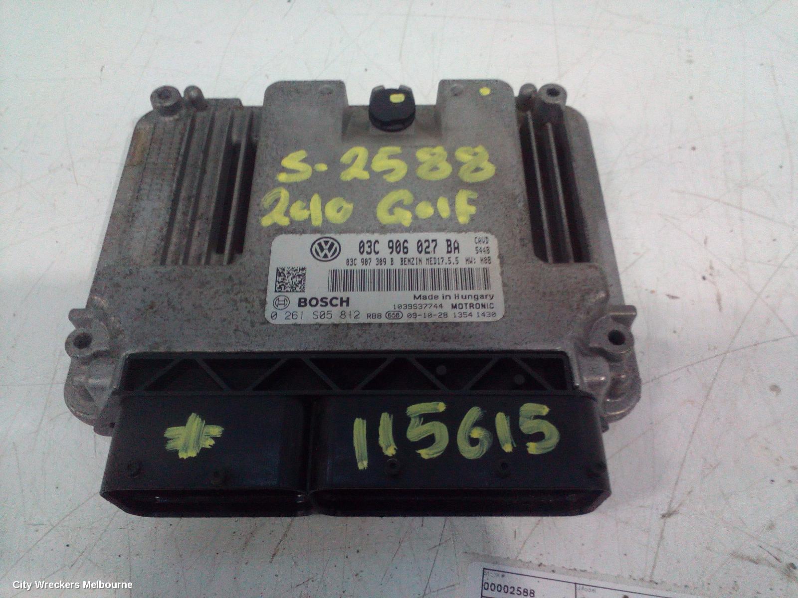 VOLKSWAGEN GOLF ECU, ENGINE ECU, 1.4, PETROL, CAVD CODE, ECU ONLY, GEN 6, 10/2008 - 01/2016