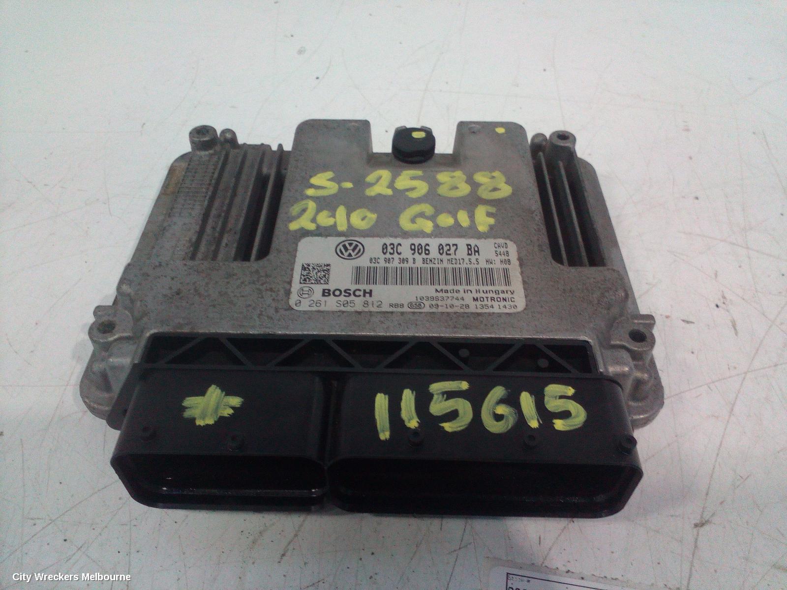 VOLKSWAGEN GOLF ECU, ENGINE ECU, 1.4, PETROL, CAVD CODE, ECU ONLY, GEN 6, 10/2008 - 01/2016