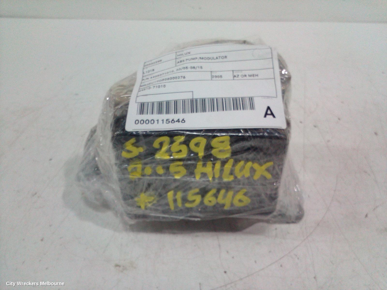 TOYOTA HILUX ABS PUMP/MODULATOR, P/N 4405071010, 03/2005 - 08/2015