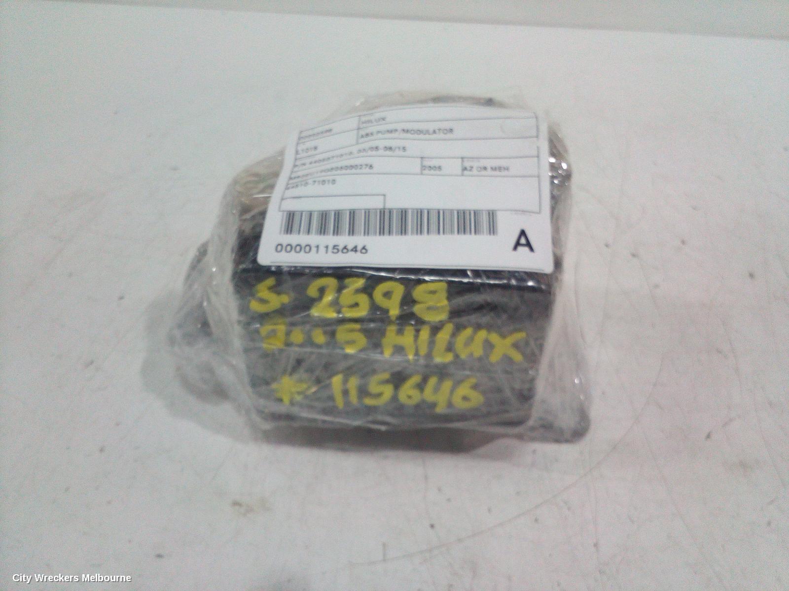 TOYOTA HILUX ABS PUMP/MODULATOR, P/N 4405071010, 03/2005 - 08/2015