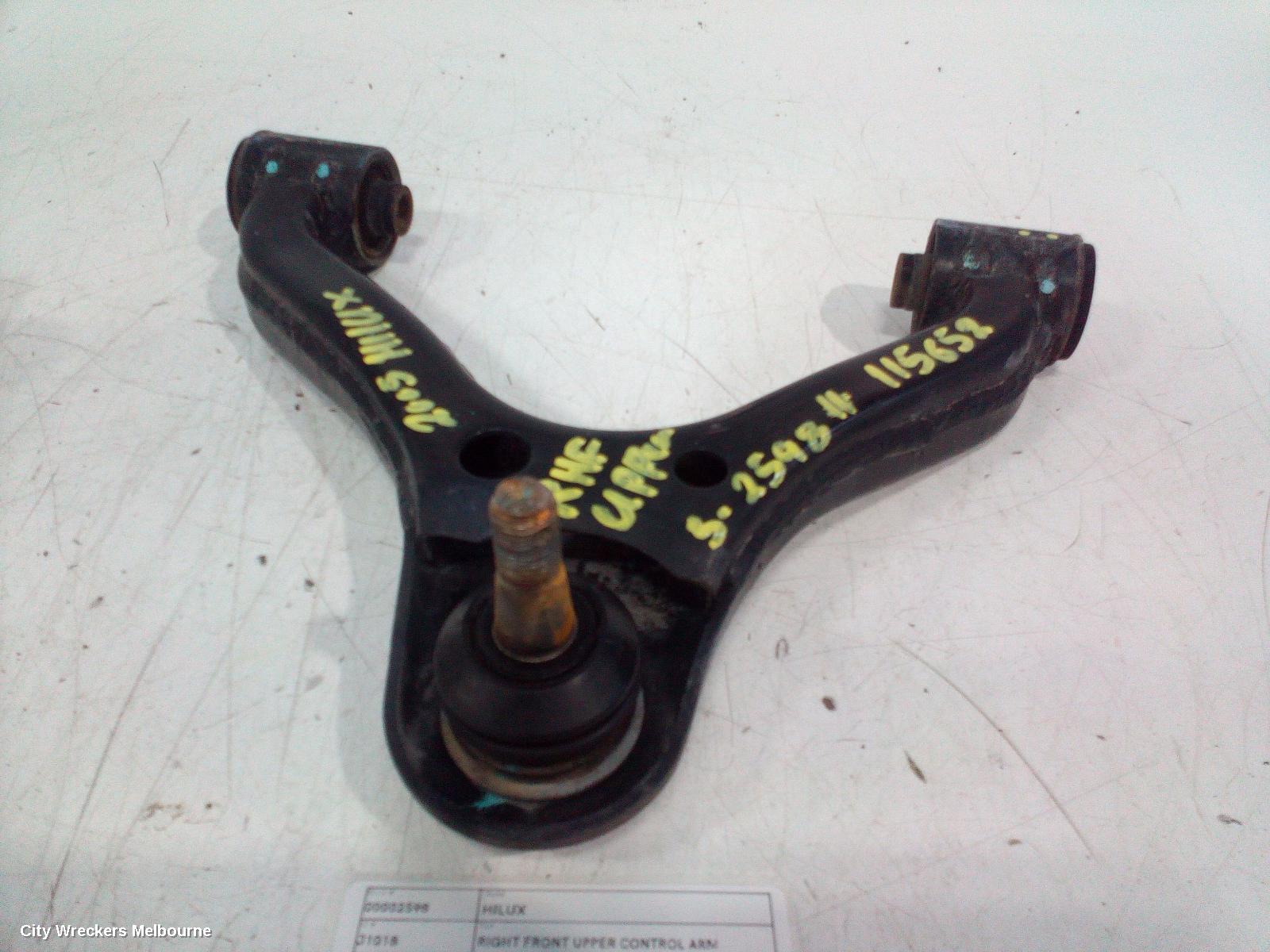 TOYOTA HILUX RIGHT FRONT UPPER CONTROL ARM, 2WD LOW RIDE, 03/2005 ONWARDS