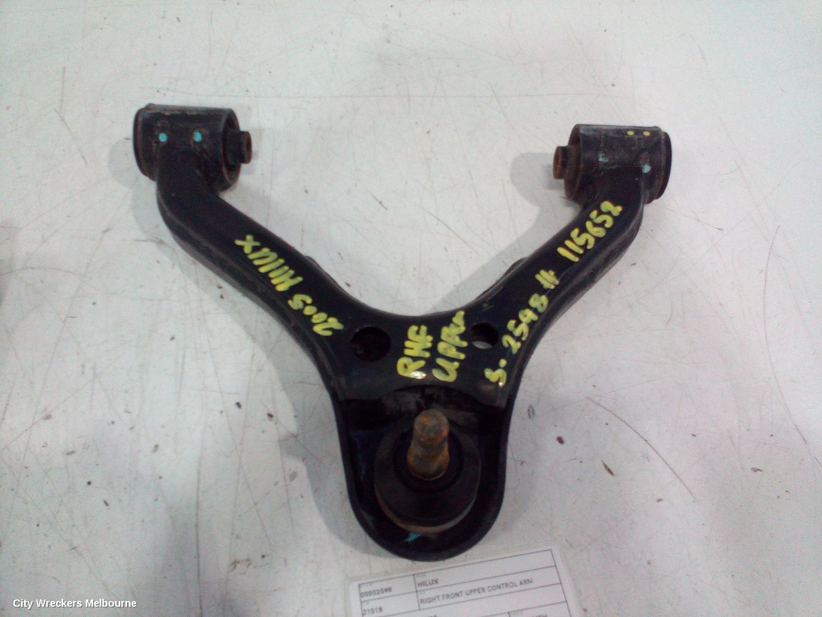 TOYOTA HILUX RIGHT FRONT UPPER CONTROL ARM, 2WD LOW RIDE, 03/2005 ONWARDS