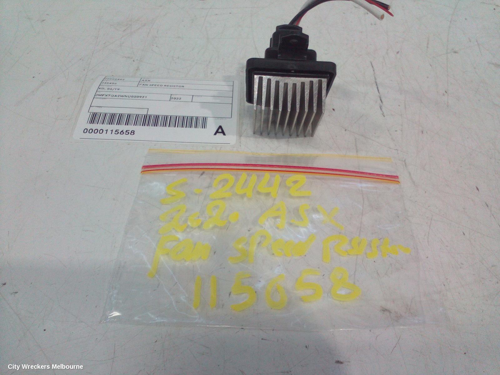 MITSUBISHI ASX FAN SPEED RESISTOR, XD, 06/2019 ONWARDS
