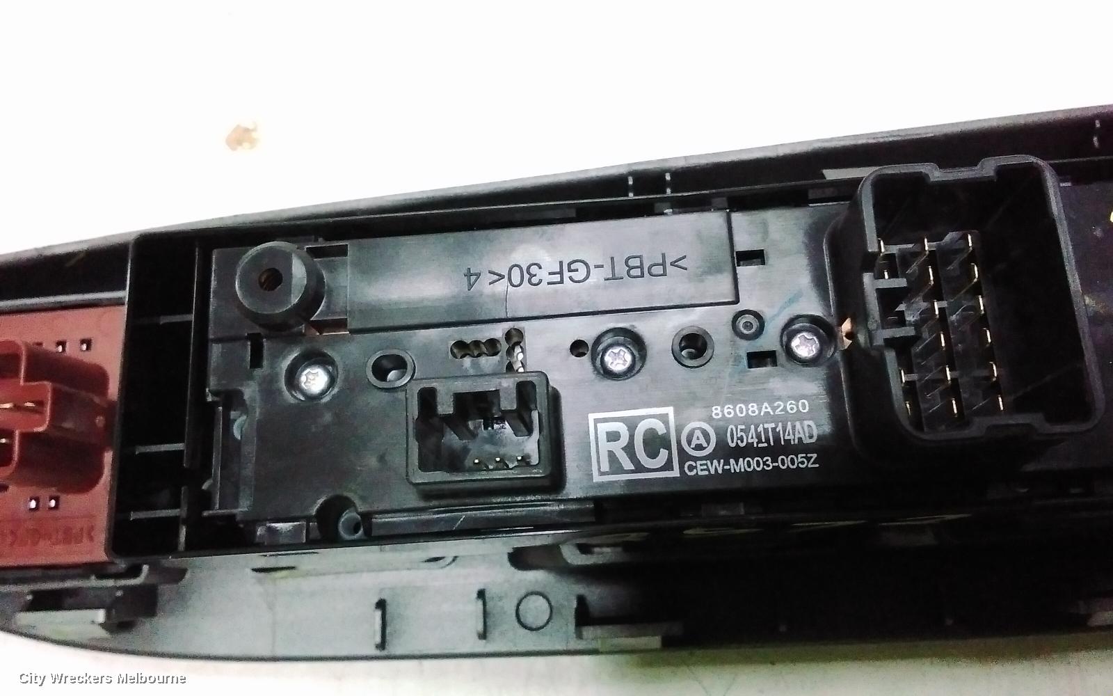 MITSUBISHI ASX PWR DR WIND SWITCH, RH FRONT (MASTER SWITCH), XB-XD, 07/2013 ONWARDS