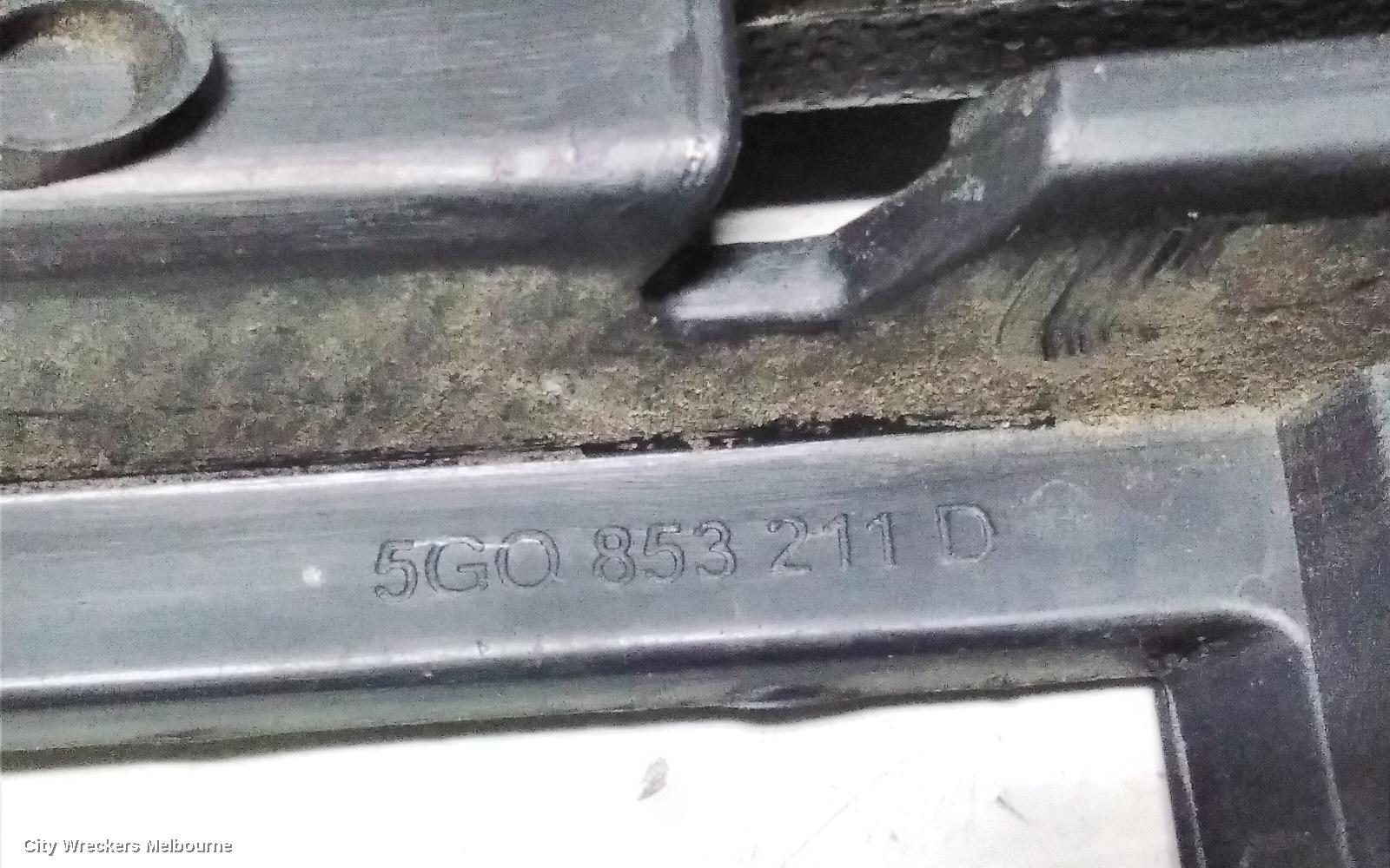 VOLKSWAGEN GOLF GRILLE, BUMPER GRILLE (LH SIDE), GEN 7, NON FOGLAMP TYPE, 12/2012 - 03/2017