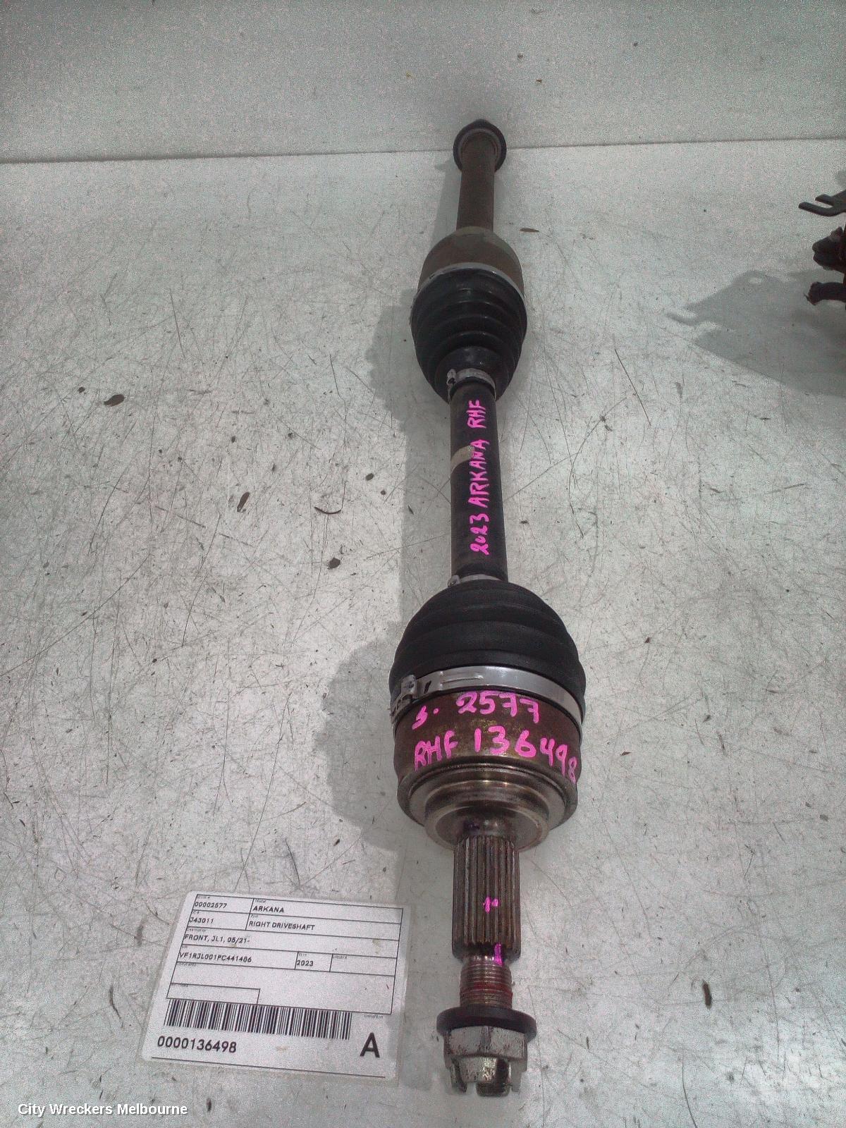 RENAULT ARKANA RIGHT DRIVESHAFT, FRONT, JL1, 05/2021 ONWARDS