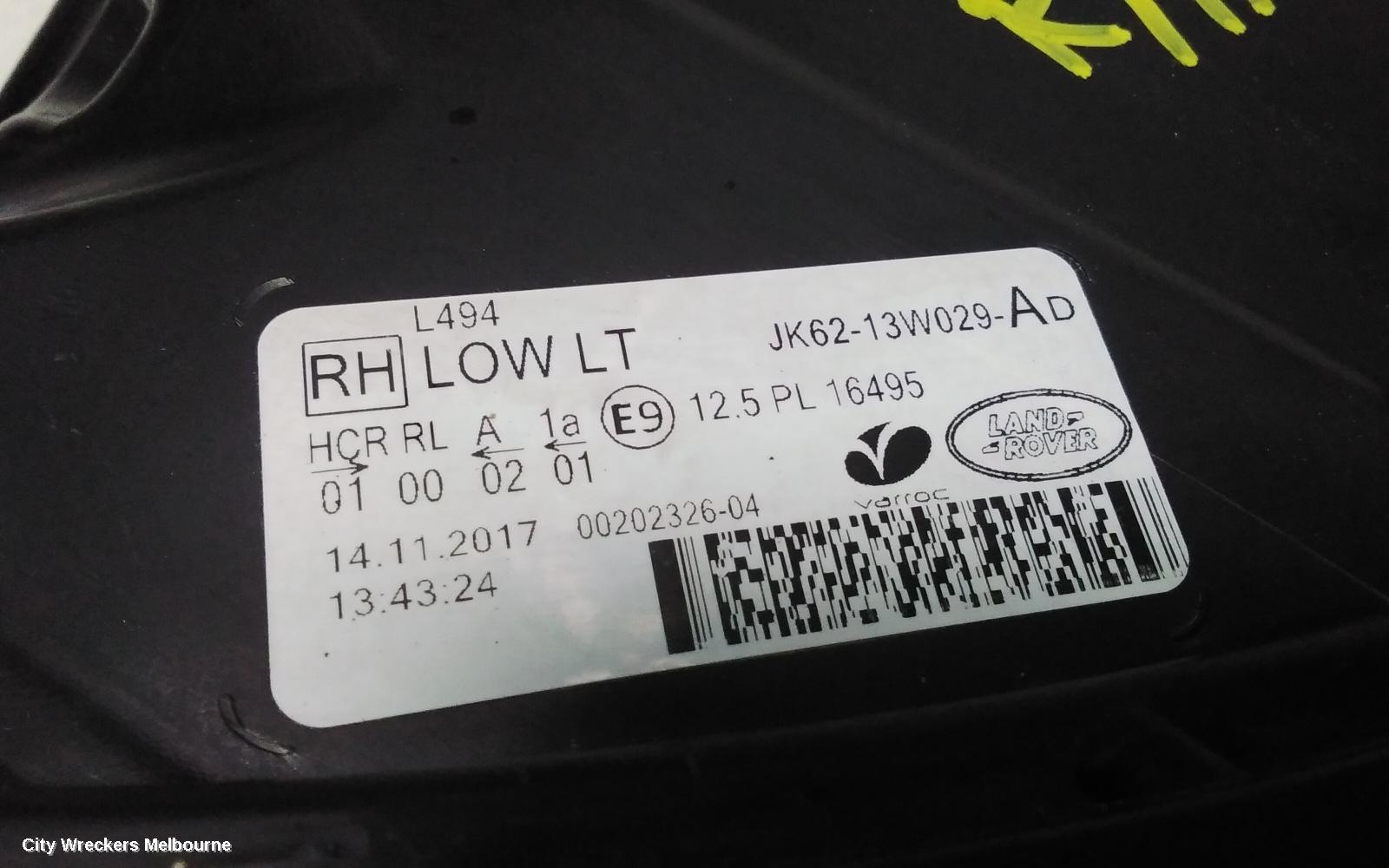 LAND ROVER RANGEROVER SPORT RIGHT HEADLAMP, L494, W/ LED TYPE, PREMIUM TYPE, 11/2017 - 04/2022