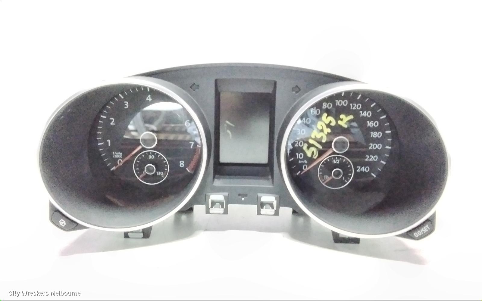 VOLKSWAGEN GOLF INSTRUMENT CLUSTER, INSTRUMENT CLUSTER, AUTO T/M, PETROL, TSI ENG, GEN 6, 10/2008 - 01/2016