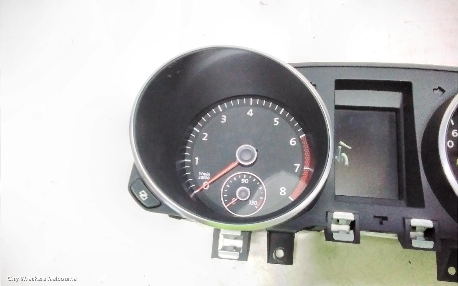 VOLKSWAGEN GOLF INSTRUMENT CLUSTER, INSTRUMENT CLUSTER, AUTO T/M, PETROL, TSI ENG, GEN 6, 10/2008 - 01/2016