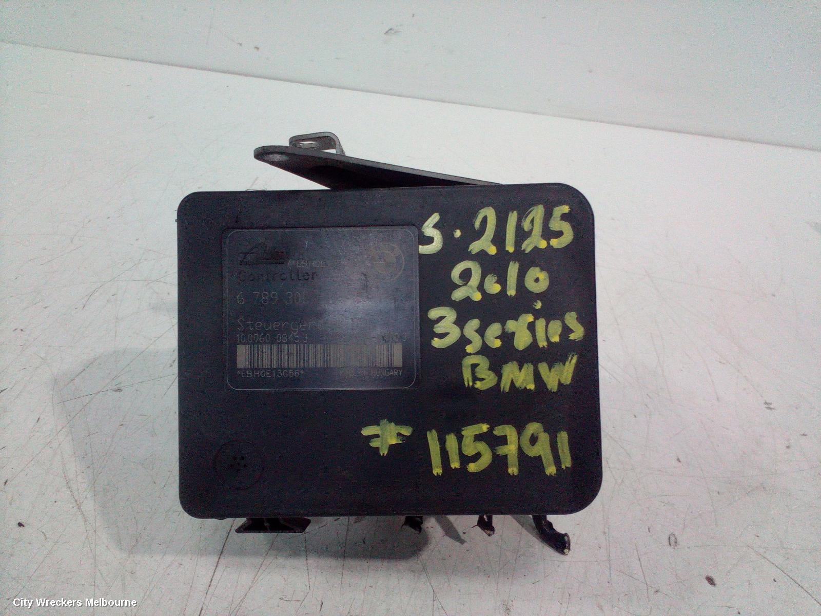 BMW 3 SERIES ABS PUMP/MODULATOR, E90, SEDAN, ON MOTOR P/N 34516789300, ON MODULE P/N 34526789301, 03/2005 - 01/2012