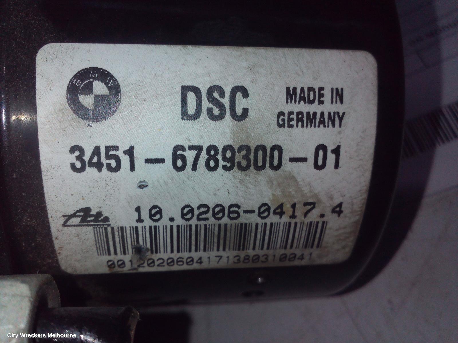BMW 3 SERIES ABS PUMP/MODULATOR, E90, SEDAN, ON MOTOR P/N 34516789300, ON MODULE P/N 34526789301, 03/2005 - 01/2012