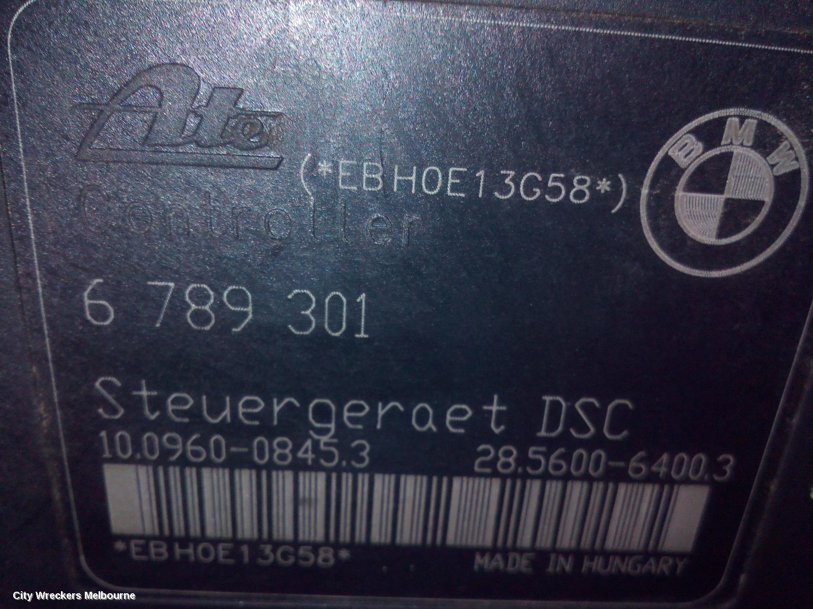 BMW 3 SERIES ABS PUMP/MODULATOR, E90, SEDAN, ON MOTOR P/N 34516789300, ON MODULE P/N 34526789301, 03/2005 - 01/2012