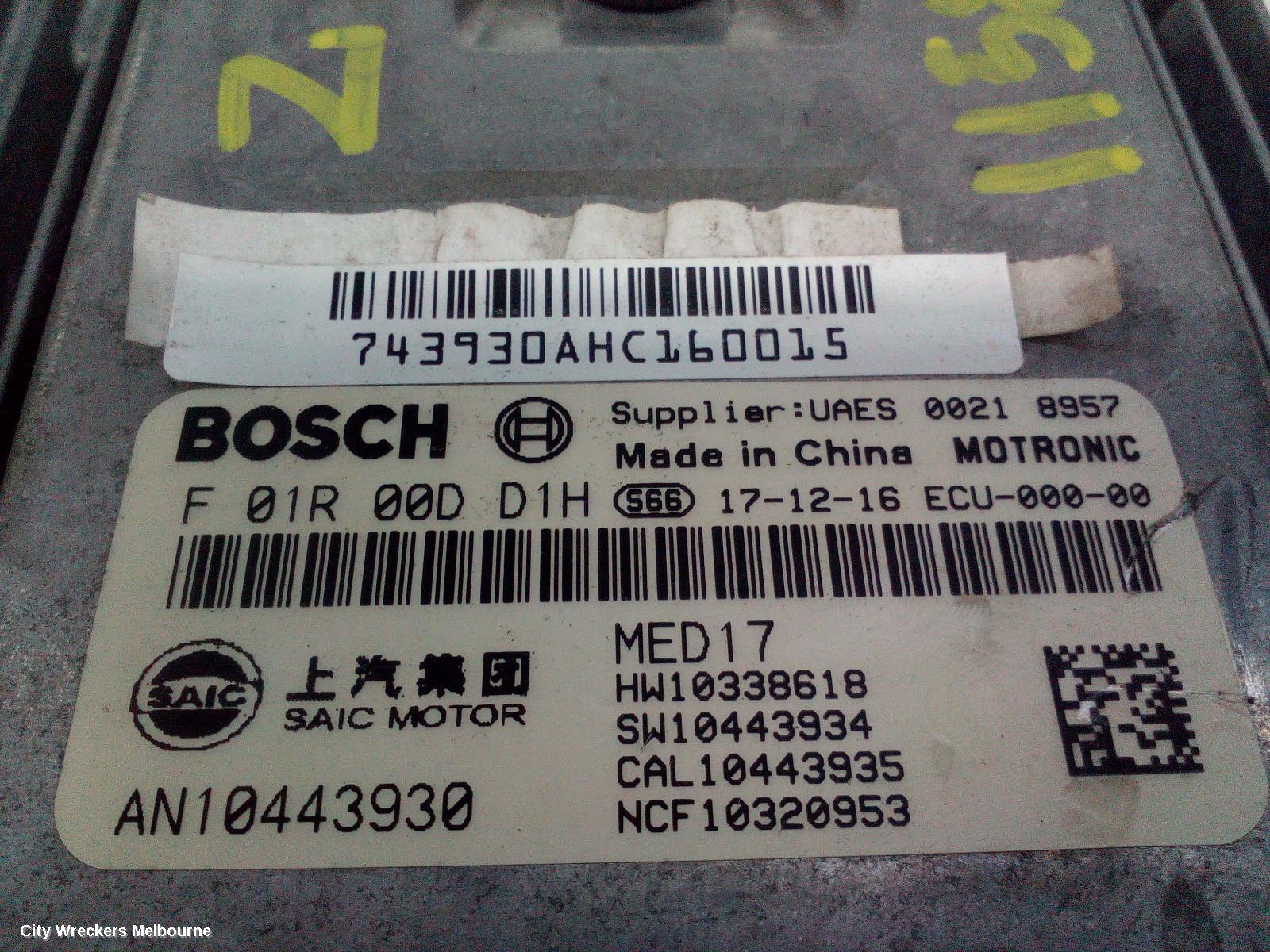 MG ZS ECU, ENGINE ECU, 1.0, PETROL, TURBO, ECU ONLY, AZS1, 09/2017 ONWARDS