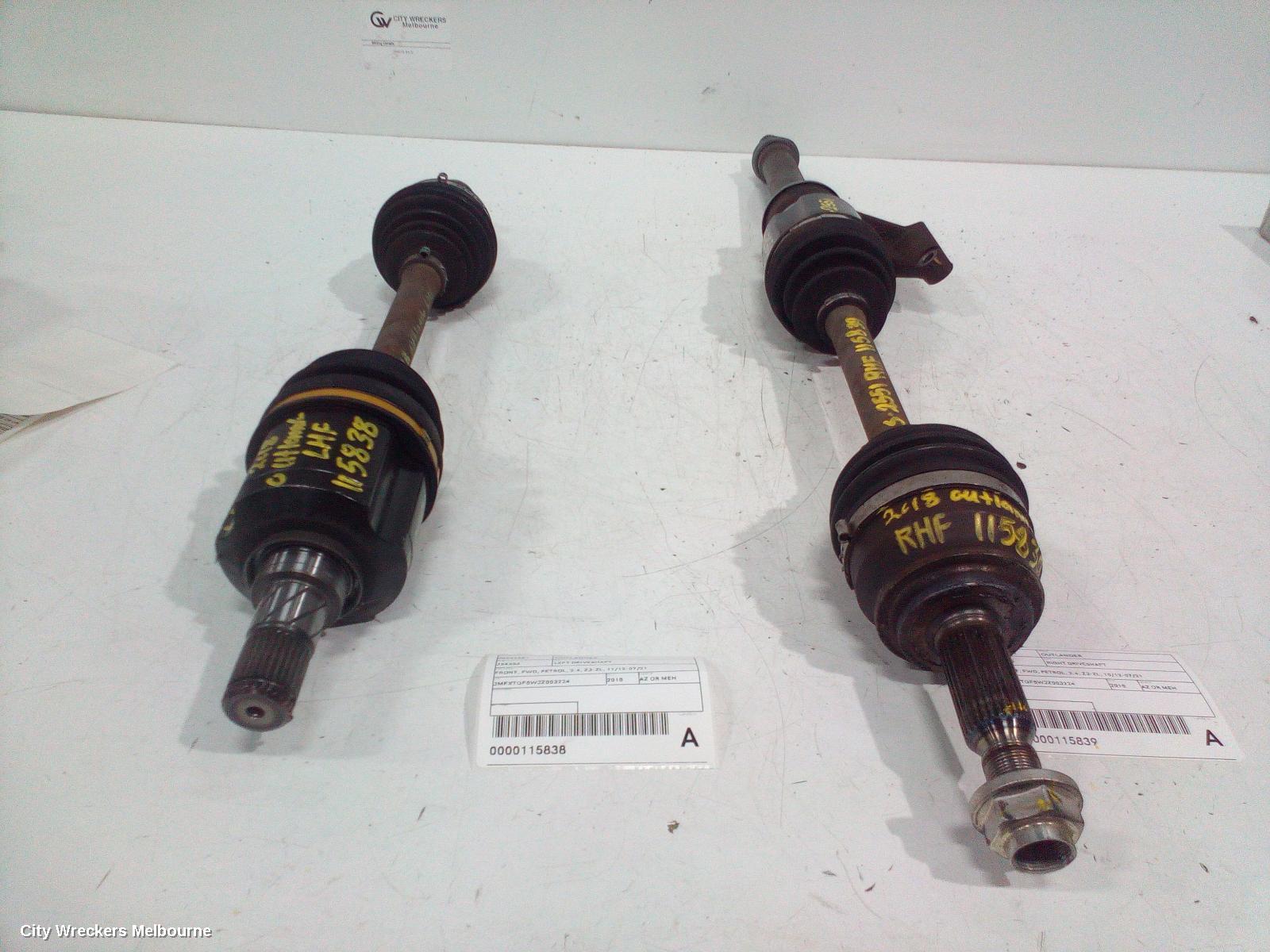 MITSUBISHI OUTLANDER LEFT DRIVESHAFT, FRONT, FWD, PETROL, 2.4, ZJ-ZL, 11/2012 - 07/2021