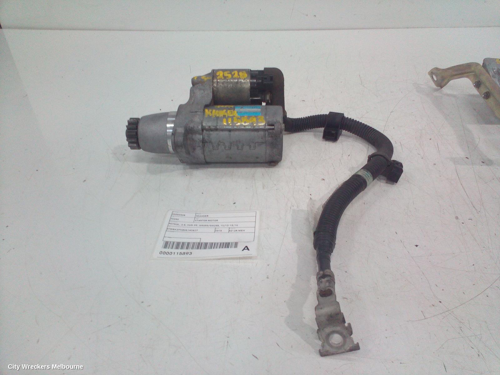 TOYOTA KLUGER STARTER, PETROL, 3.5, 2GR-FE, GSU50/GSU55, 12/2013 - 10/2016