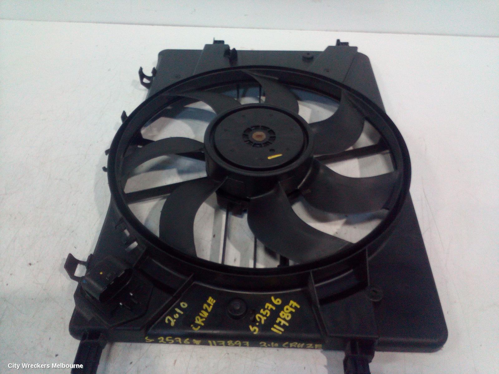 HOLDEN CRUZE FAN, RADIATOR FAN, JG, PETROL, AUTO T/M, 03/2009 - 02/2011