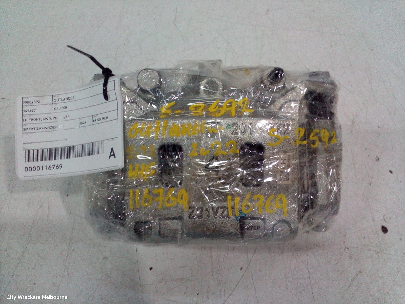 MITSUBISHI OUTLANDER CALIPER, LH FRONT, 4WD, ZM, 08/2021 ONWARDS