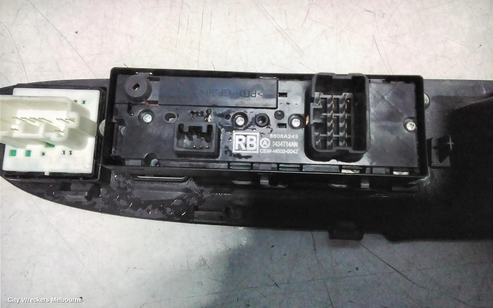 MITSUBISHI OUTLANDER PWR DR WIND SWITCH, RH FRONT (MASTER SWITCH), ZJ, 10/2012 - 03/2015