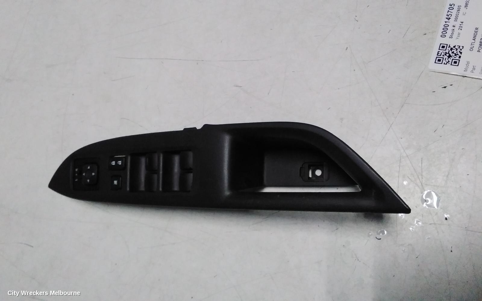 MITSUBISHI OUTLANDER PWR DR WIND SWITCH, RH FRONT (MASTER SWITCH), ZJ, 10/2012 - 03/2015