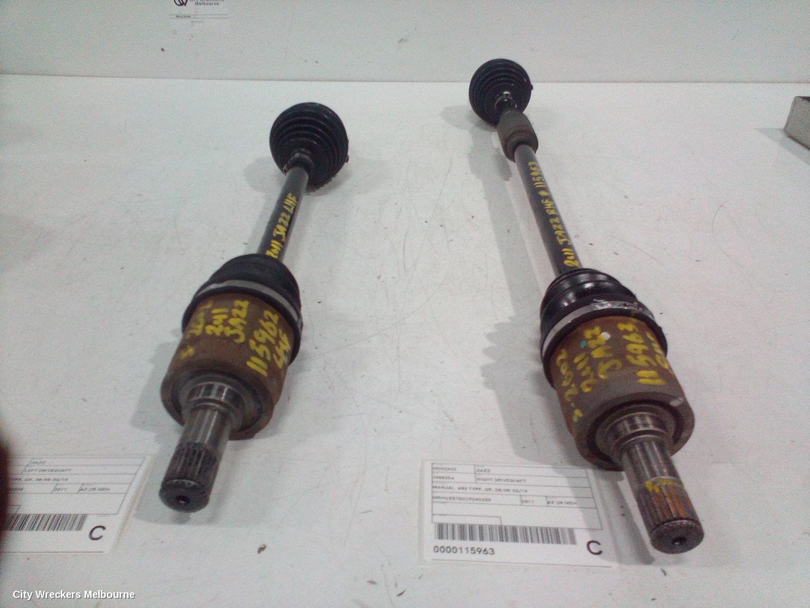 HONDA JAZZ LEFT DRIVESHAFT, MANUAL, ABS TYPE, GE, 08/2008 - 06/2014