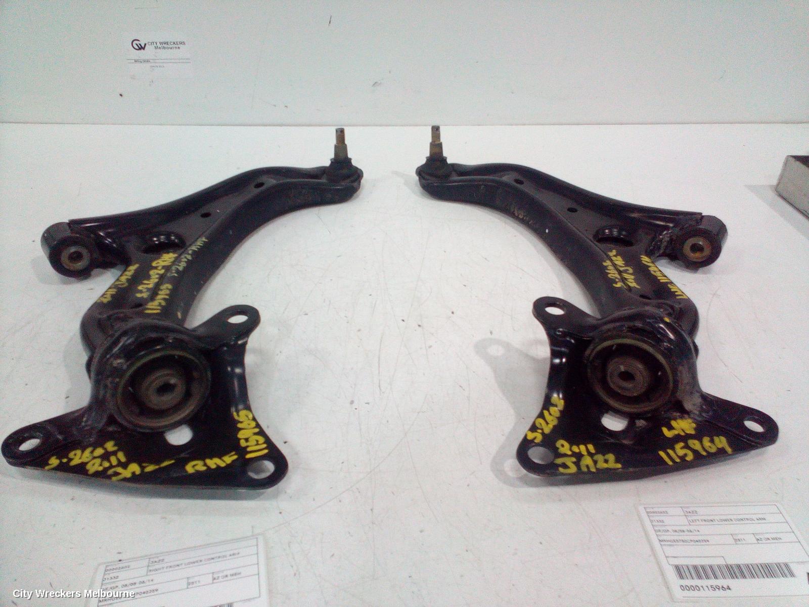 HONDA JAZZ LEFT FRONT LOWER CONTROL ARM, GE/GP, 08/2008 - 06/2014
