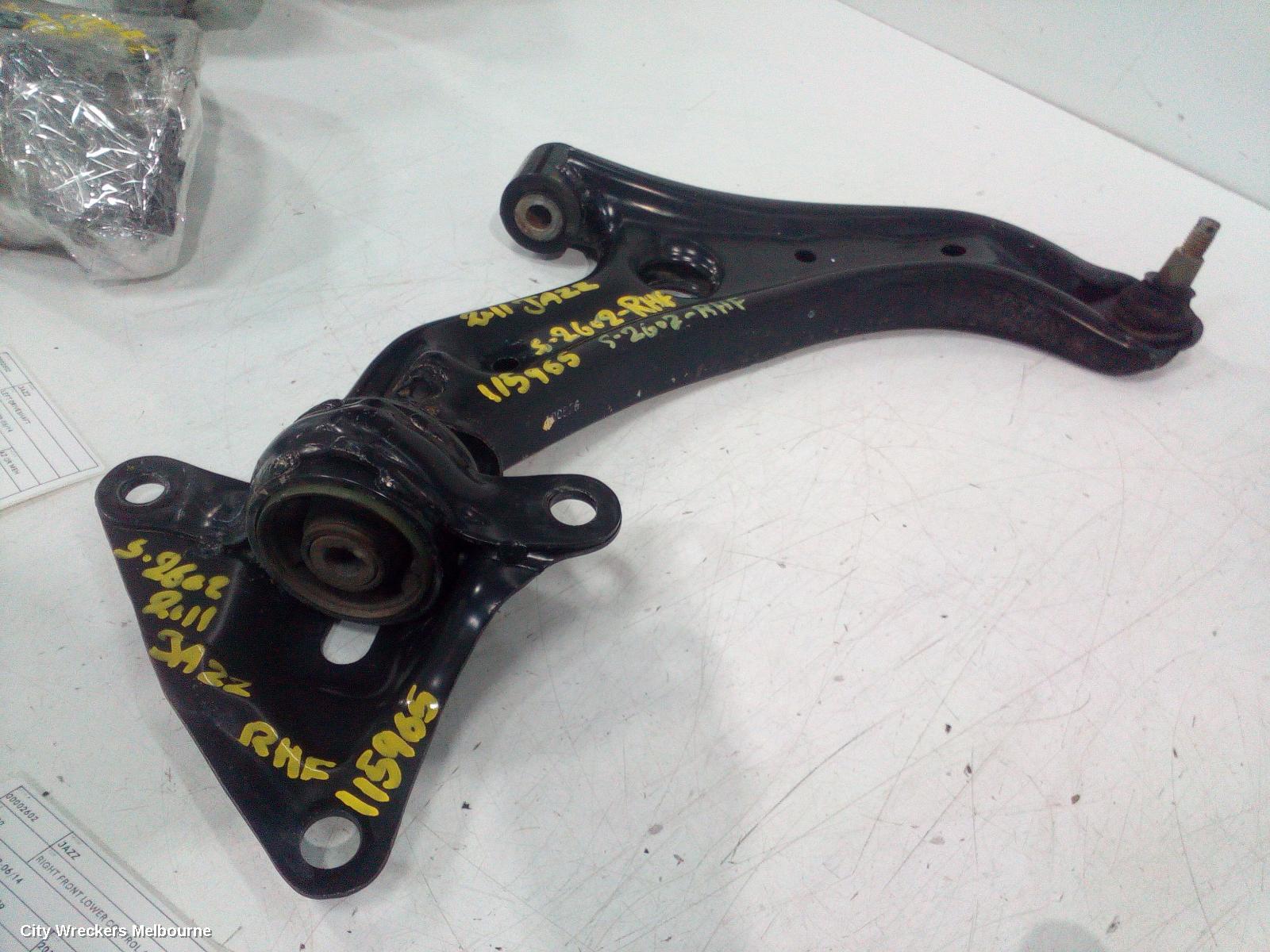 HONDA JAZZ RIGHT FRONT LOWER CONTROL ARM, GE/GP, 08/2008 - 06/2014