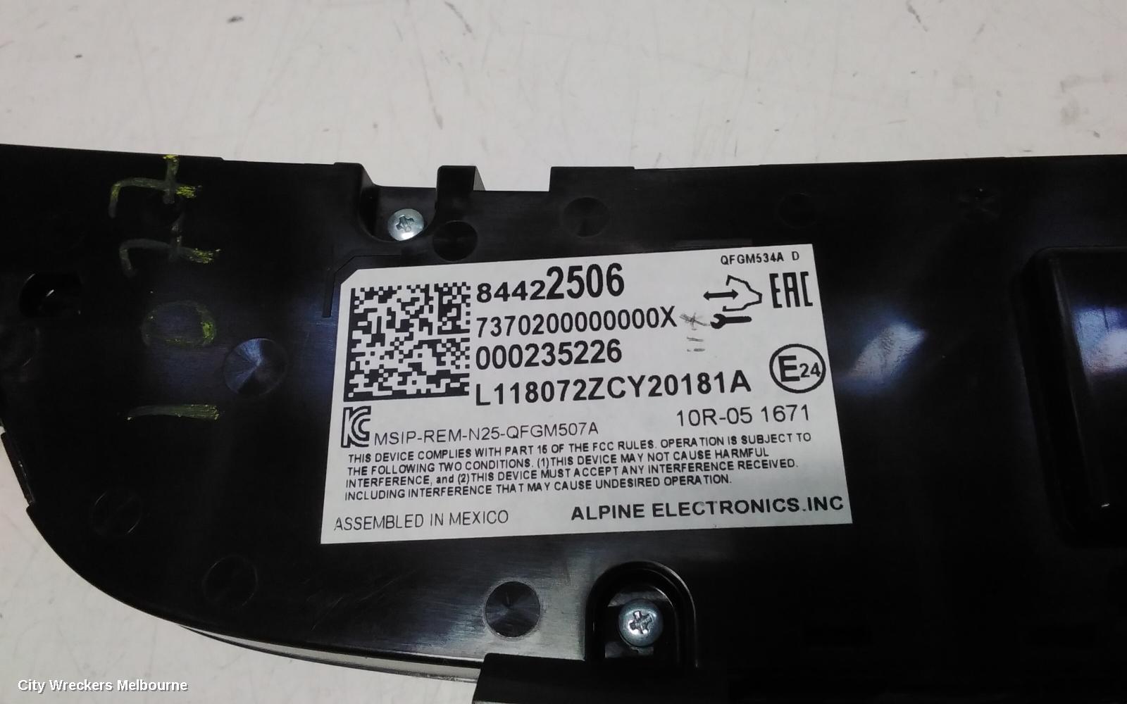 HOLDEN EQUINOX HEATER/AC CONTROLS, DUAL ZONE CLIMATE CONTROL, W/ HEATED ONLY SEATS TYPE, EQ, 09/2017 - 12/2020