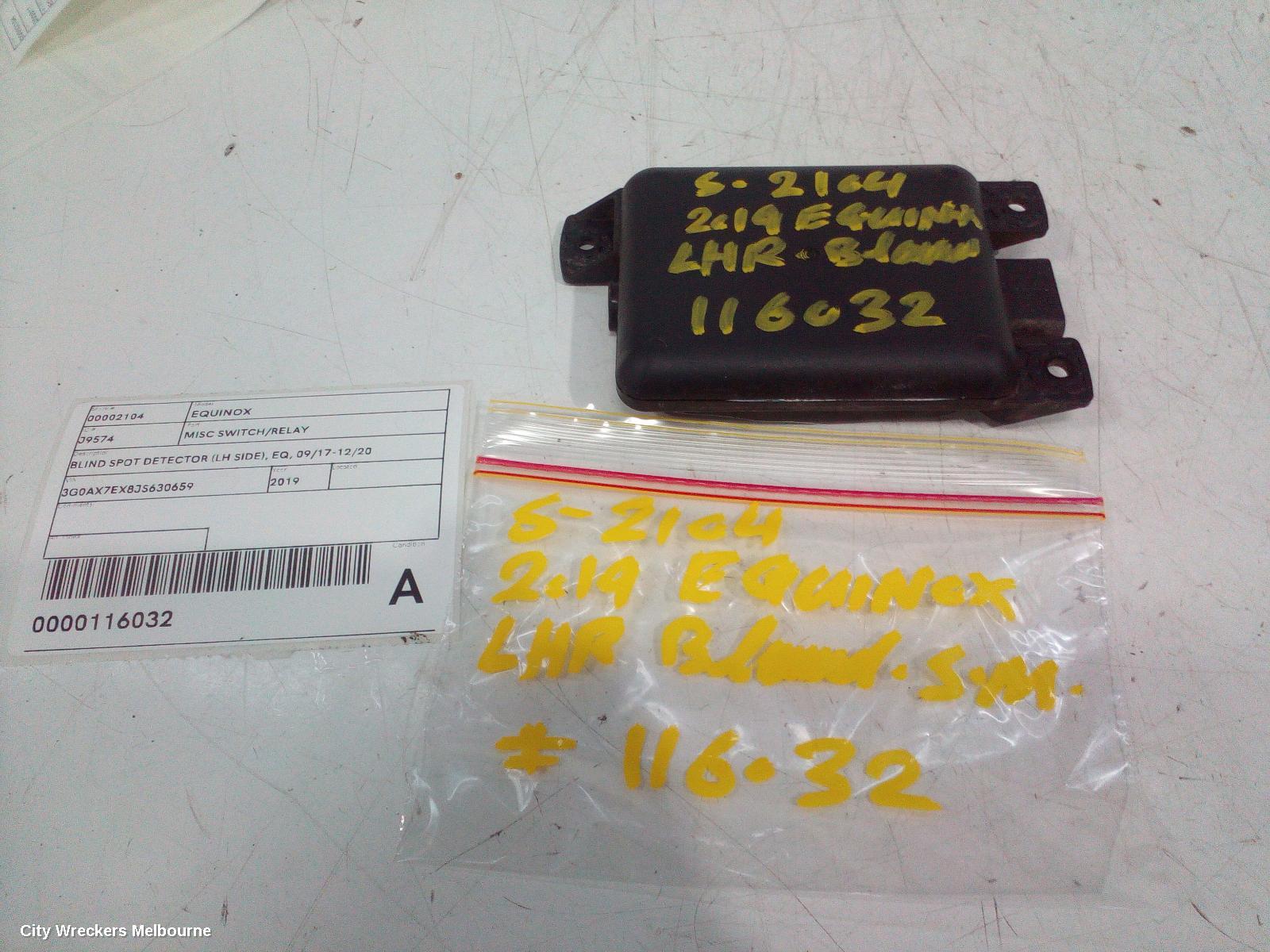 HOLDEN EQUINOX, EQ, 09/2017 - 12/2020, 84129137 BLIND SPOT MONITOR RADAR MODULE 84129137: 116032