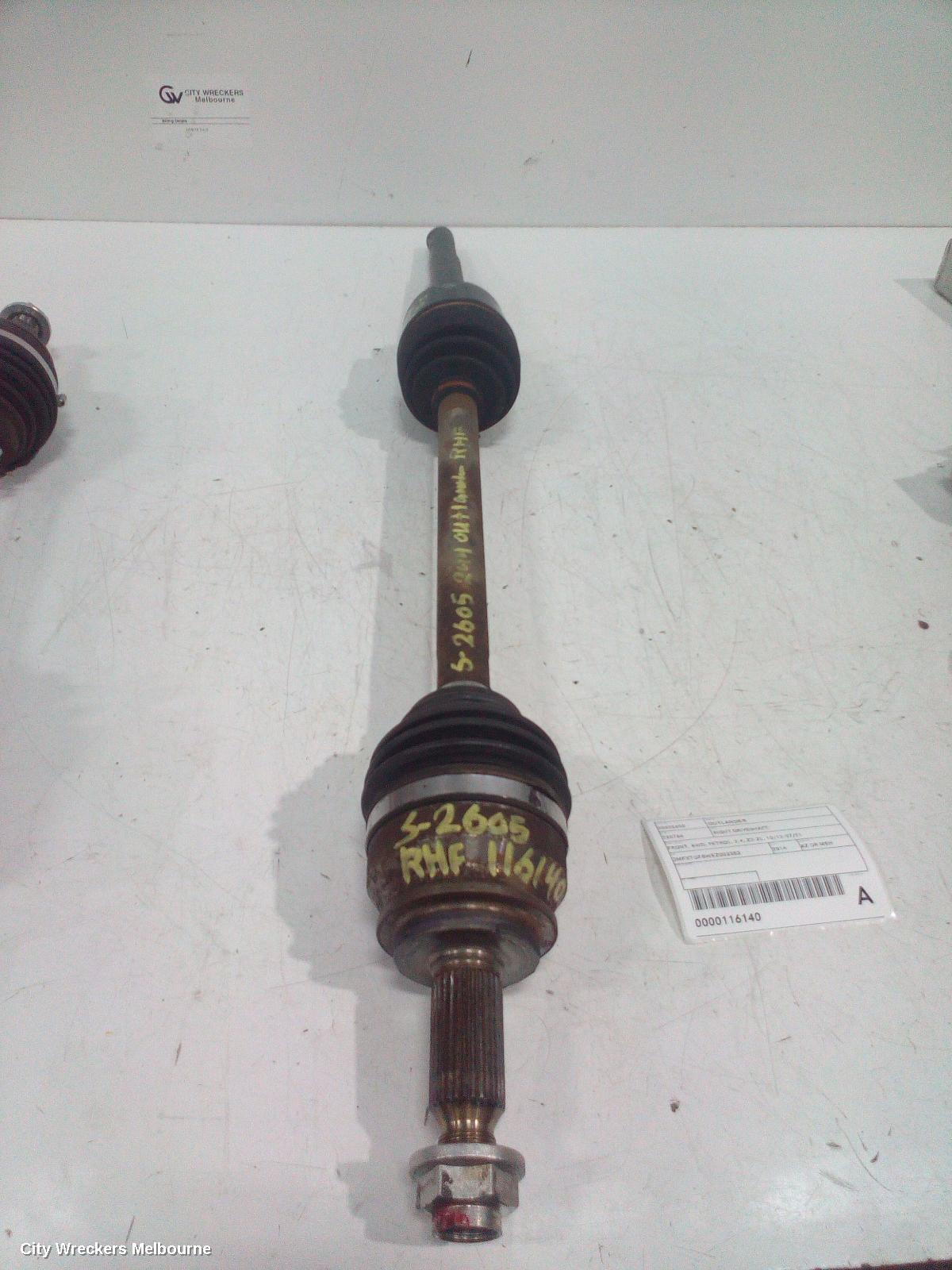 MITSUBISHI OUTLANDER RIGHT DRIVESHAFT, FRONT, AWD, PETROL, 2.4, ZJ-ZL, 10/2012 - 07/2021