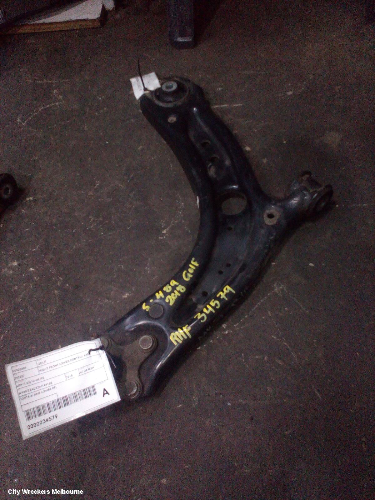 VOLKSWAGEN GOLF RIGHT FRONT LOWER CONTROL ARM, GEN 7, 03/2013 - 08/2020