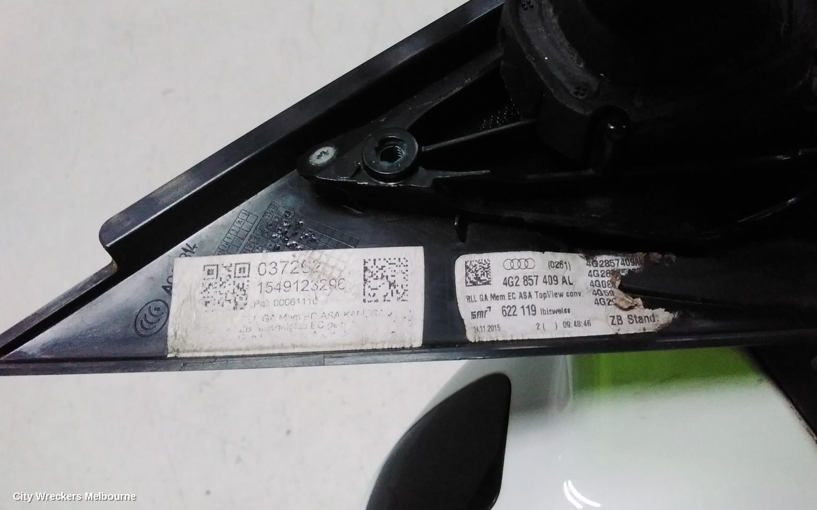 AUDI A6 LEFT DOOR MIRROR, 4G/C7, POWER FOLD, NON LANE CHANGE ASSIST & NON CAMERA TYPE (6XL/7Y0/KA2), 01/2012 - 06/2018