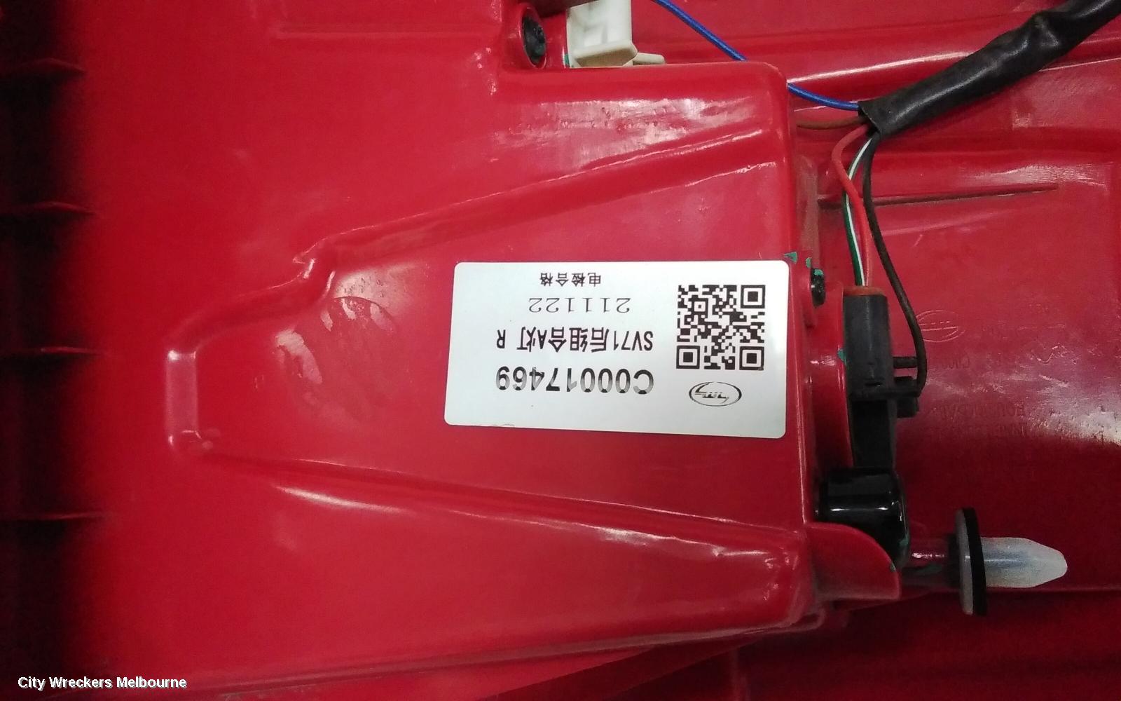 LDV G10 RIGHT TAILLIGHT, SV7C, IN BODY, W/ HALOGEN TYPE, TAILGATE, VAN, 04/2015 ONWARDS