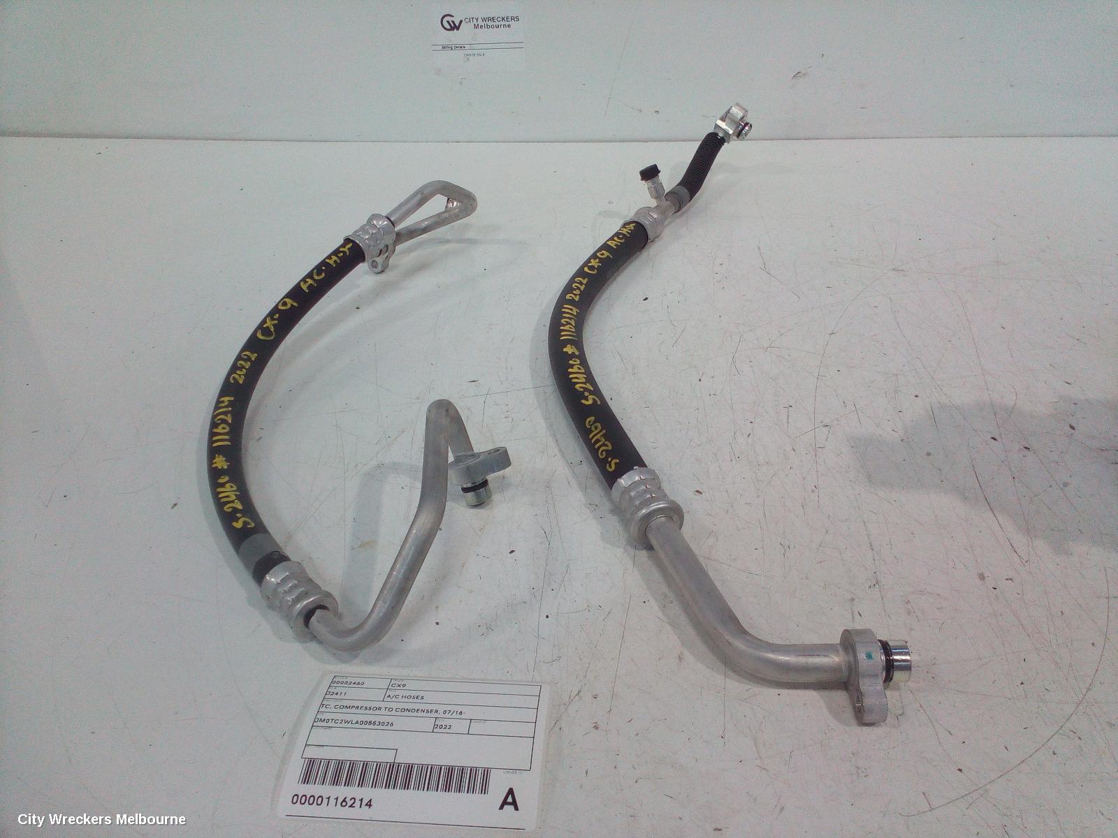 MAZDA CX9 A/C HOSES, TC, COMPRESSOR TO CONDENSER, 07/2016 ONWARDS