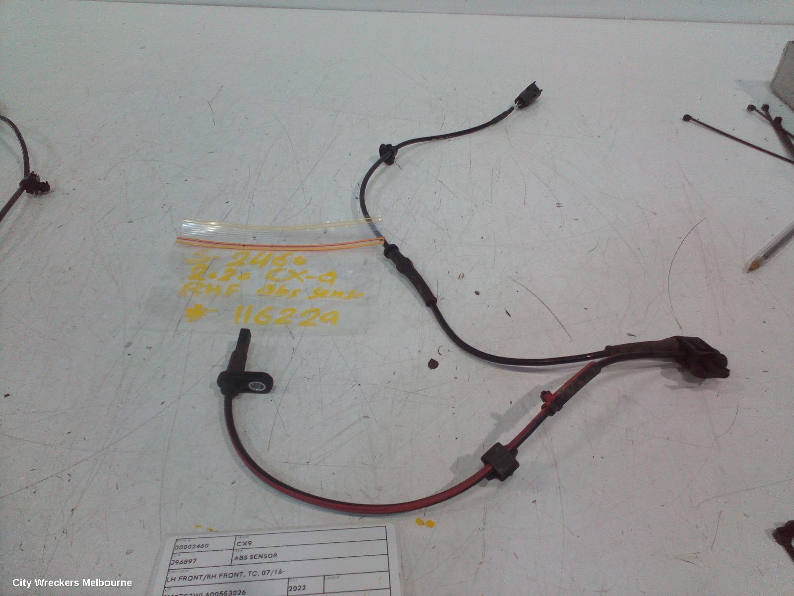 MAZDA CX9 ABS SENSOR, LH FRONT/RH FRONT, TC, 07/2016 ONWARDS