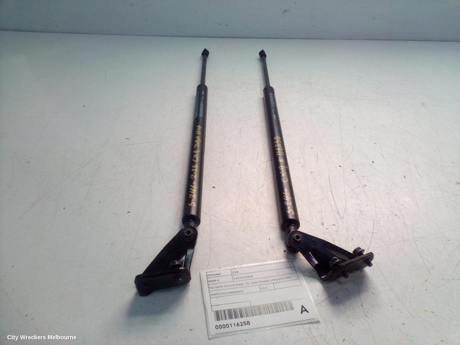 MAZDA CX9 HATCH STRUT, TAILGATE STRUTS (PAIR), TC, NON POWER LIFTGATE TYPE, 07/2016 ONWARDS