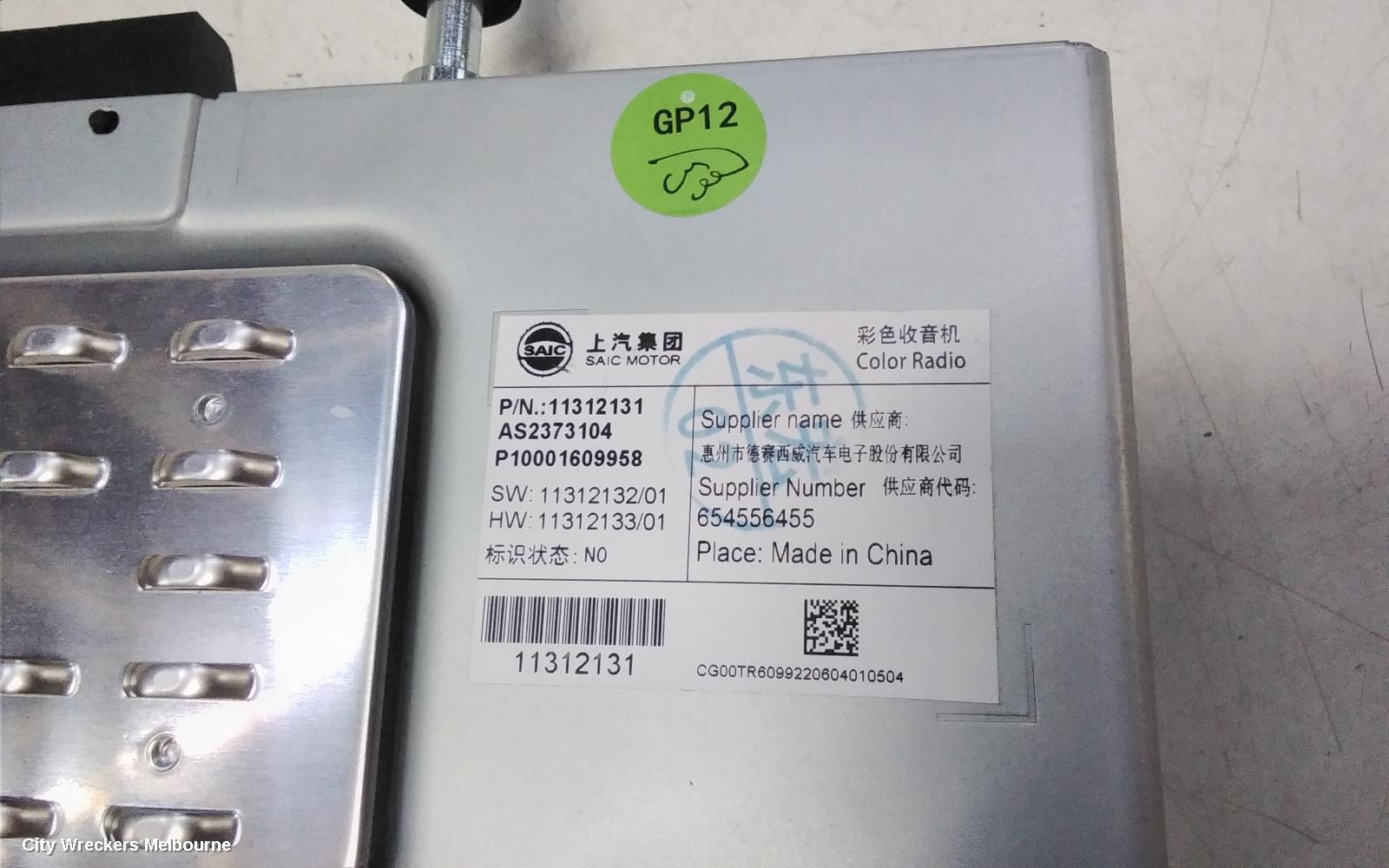 MG HS RADIO/CD/DVD/SAT/TV, HEAD UNIT, NON SAT NAV TYPE, SAS23, 09/2019 ONWARDS