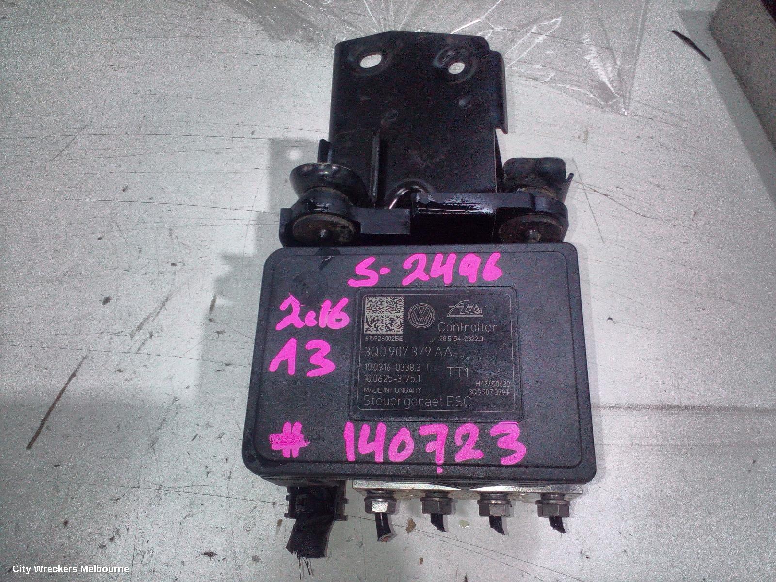 AUDI A3 ABS PUMP/MODULATOR, 8V, P/N 3Q0614517AA, 05/2013 - 10/2020