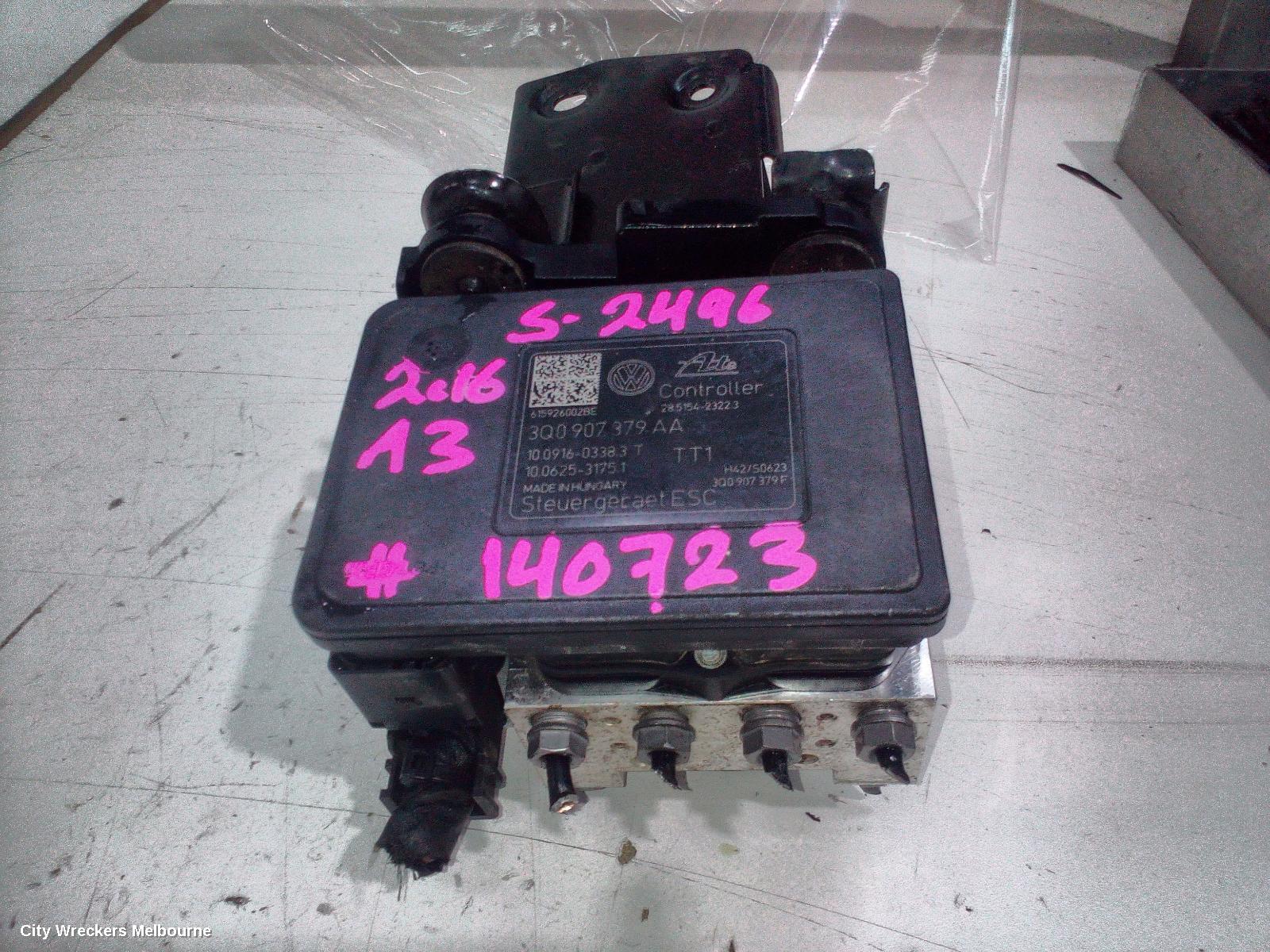 AUDI A3 ABS PUMP/MODULATOR, 8V, P/N 3Q0614517AA, 05/2013 - 10/2020