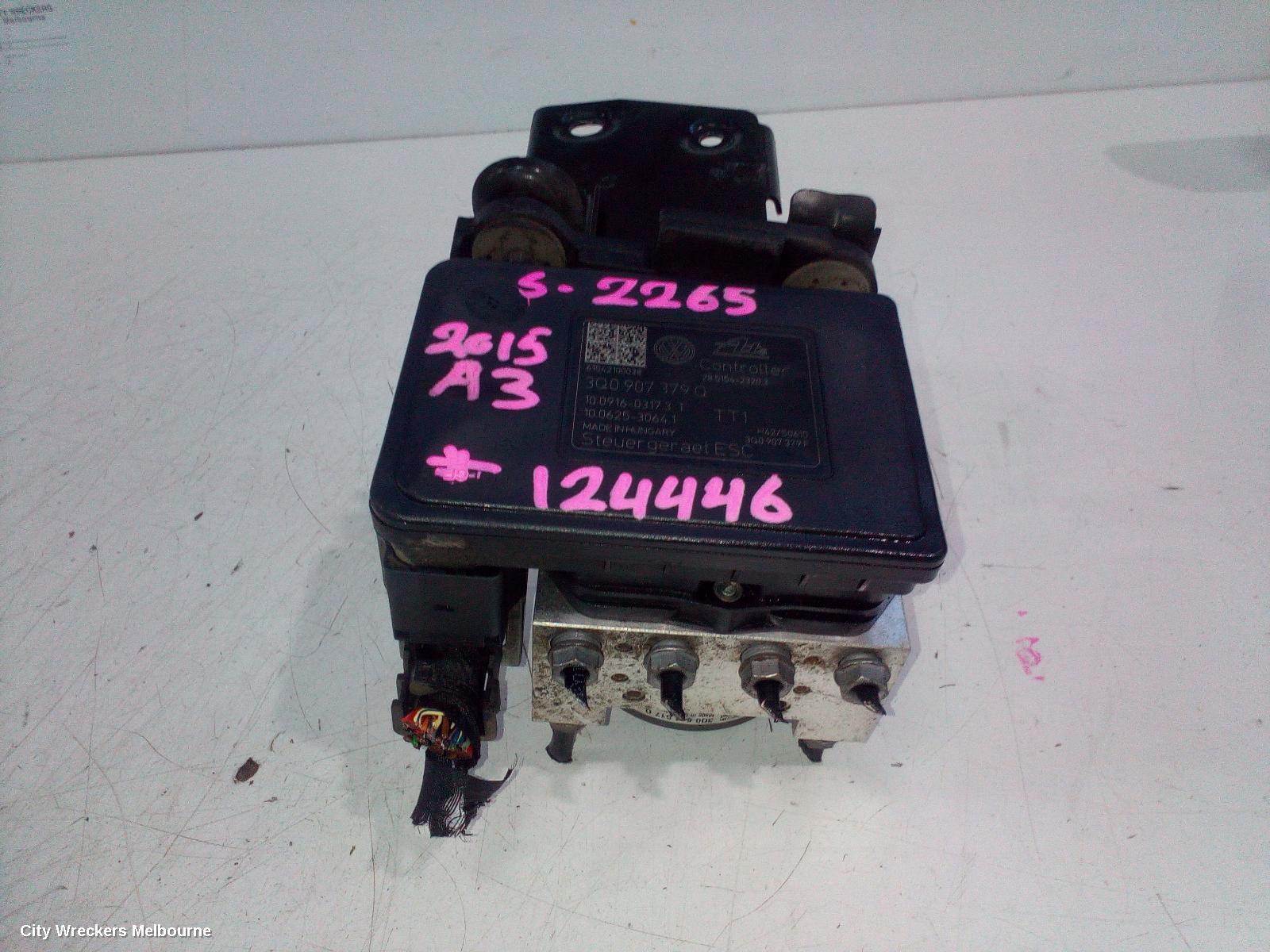 AUDI A3 ABS PUMP/MODULATOR, 8V, P/N 3Q0614517Q, 05/2013 - 10/2020