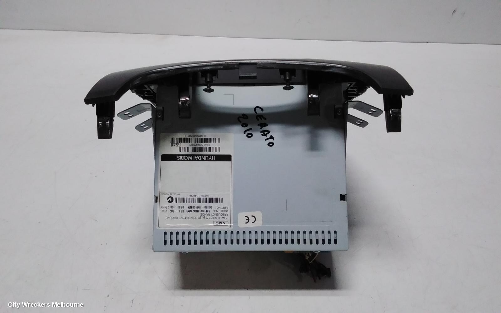 KIA CERATO RADIO/CD/DVD/SAT/TV, CD PLAYER, NON BLUETOOTH TYPE, TD, 10/2008 - 03/2013