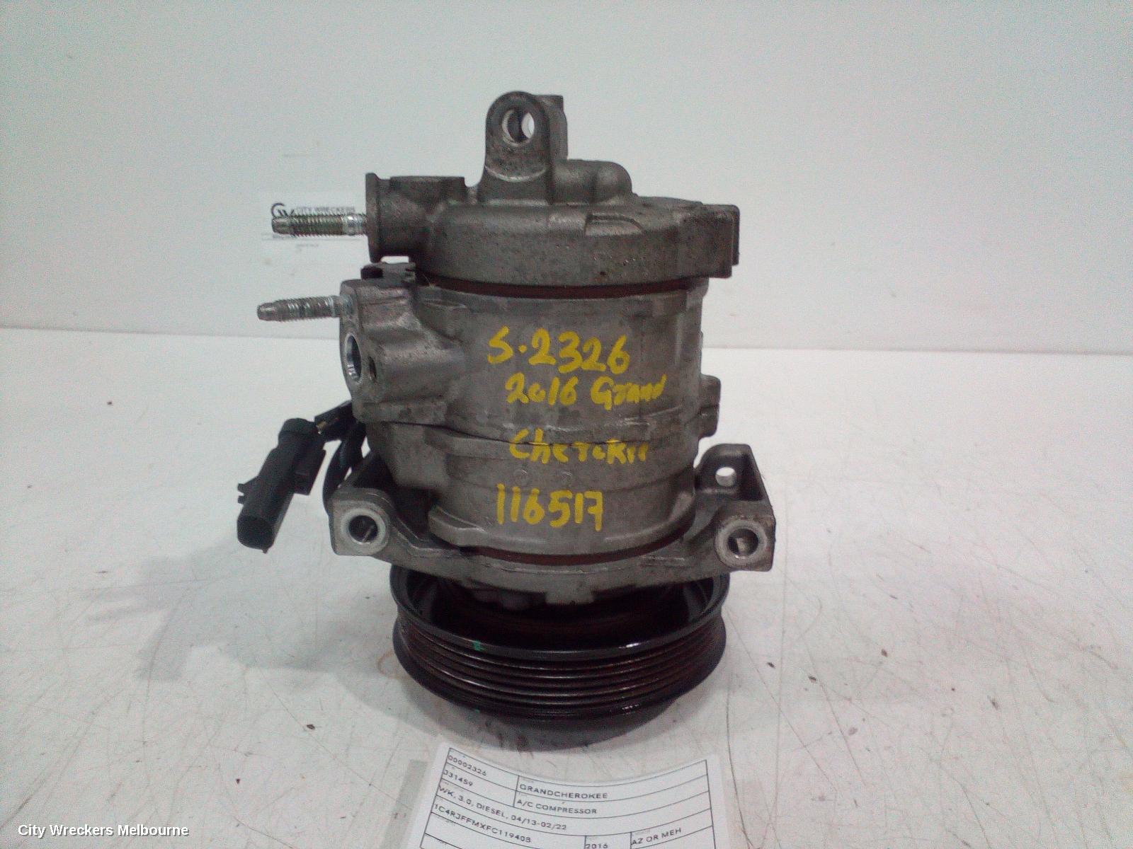JEEP GRANDCHEROKEE A/C COMPRESSOR, WK, 3.0, DIESEL, 04/2013 - 02/2022