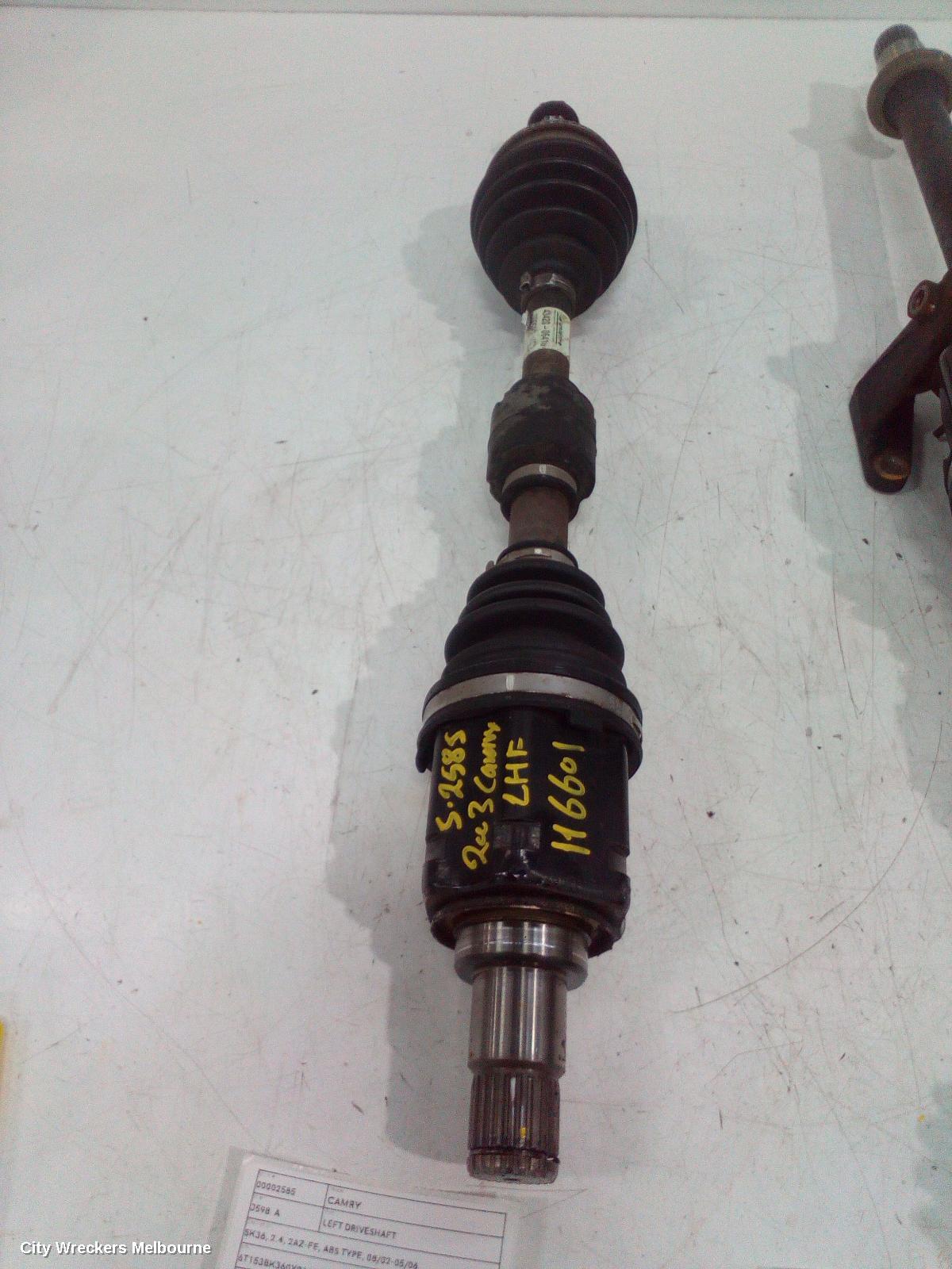 TOYOTA CAMRY LEFT DRIVESHAFT, SK36, 2.4, 2AZ-FE, ABS TYPE, 08/2002 - 05/2006