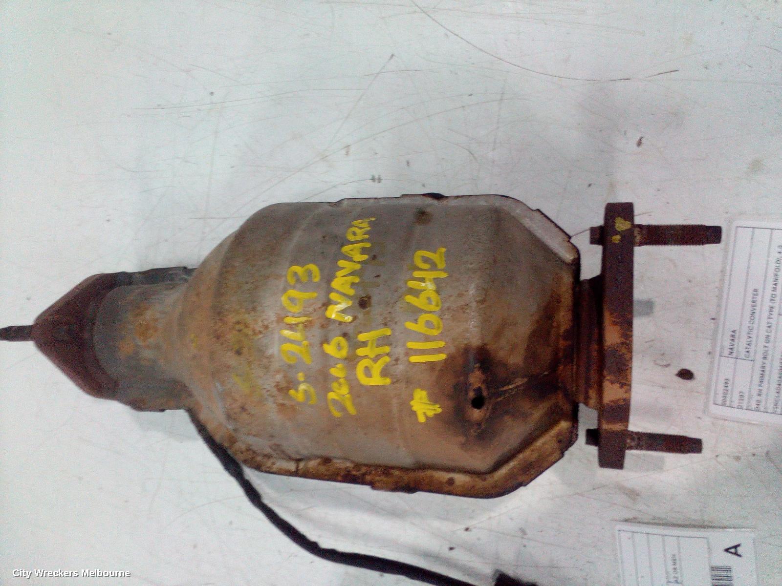 NISSAN NAVARA CATALYTIC CONVERTER, D40, RH PRIMARY BOLT ON CAT TYPE (TO MANIFOLD), 4.0, VQ40, PETROL, 09/2005 - 12/2011