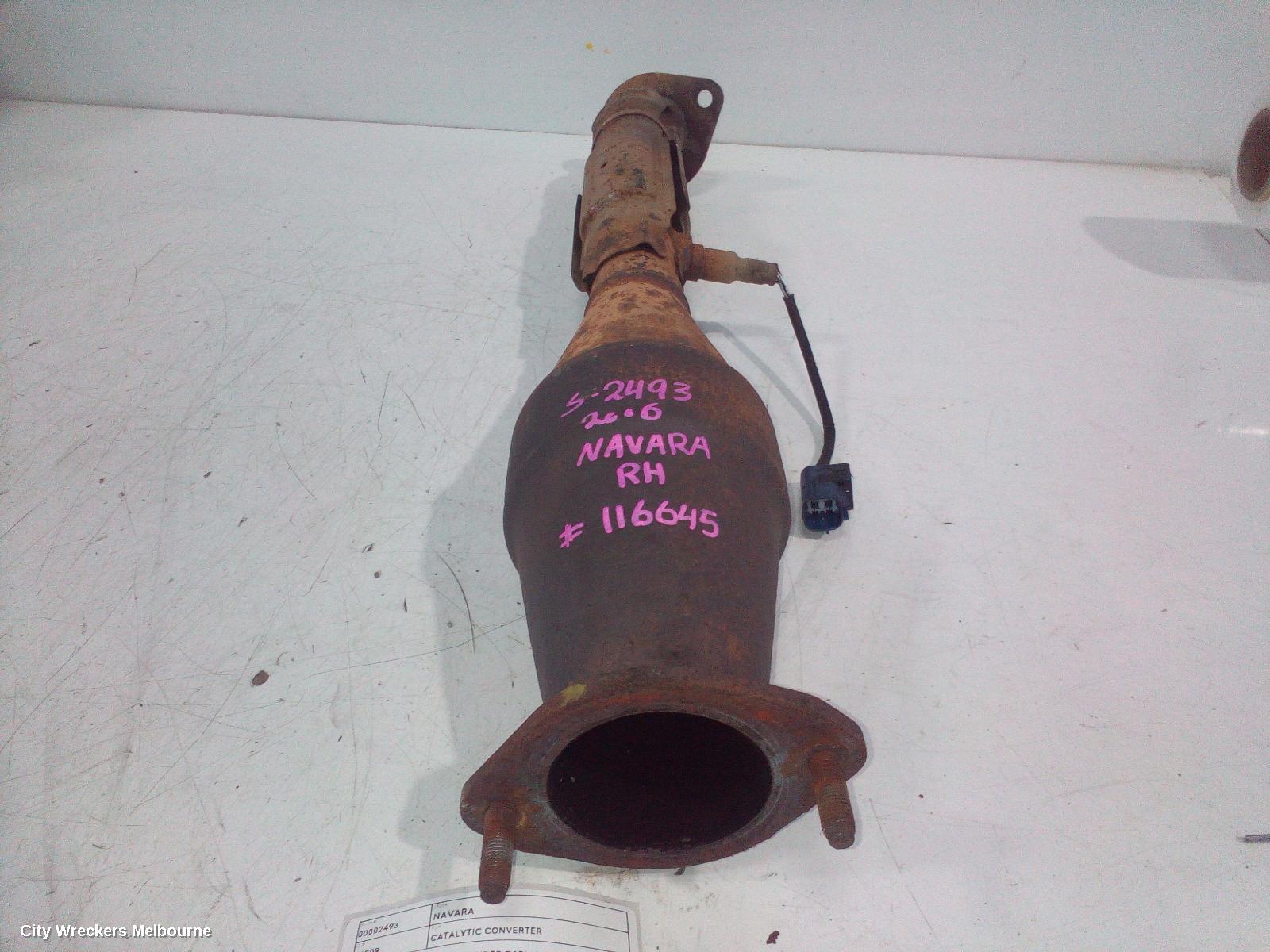 NISSAN NAVARA CATALYTIC CONVERTER, D40, RH SECONDARY CAT (UNDER CAR), 4.0, VQ40, PETROL, 09/2005 - 12/2011