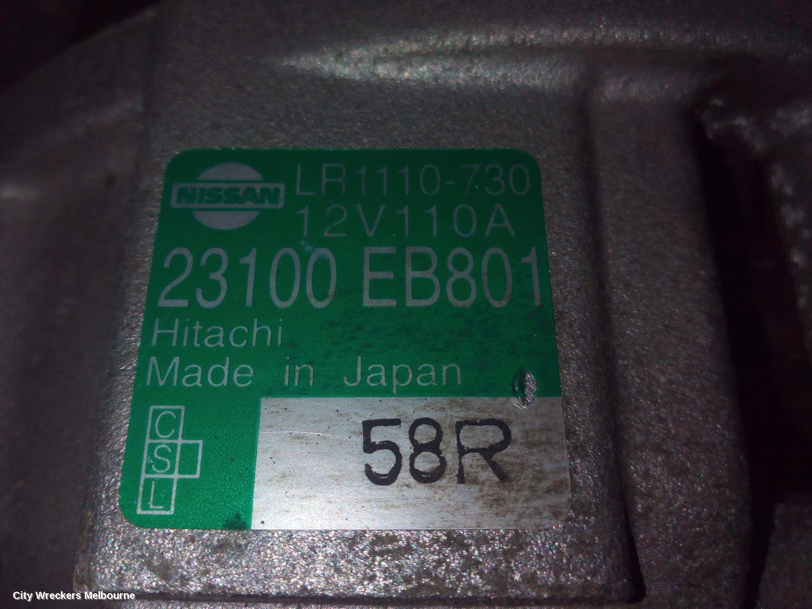 NISSAN NAVARA ALTERNATOR, D40, PETROL, 4.0, VQ40, 09/2005 - 12/2011