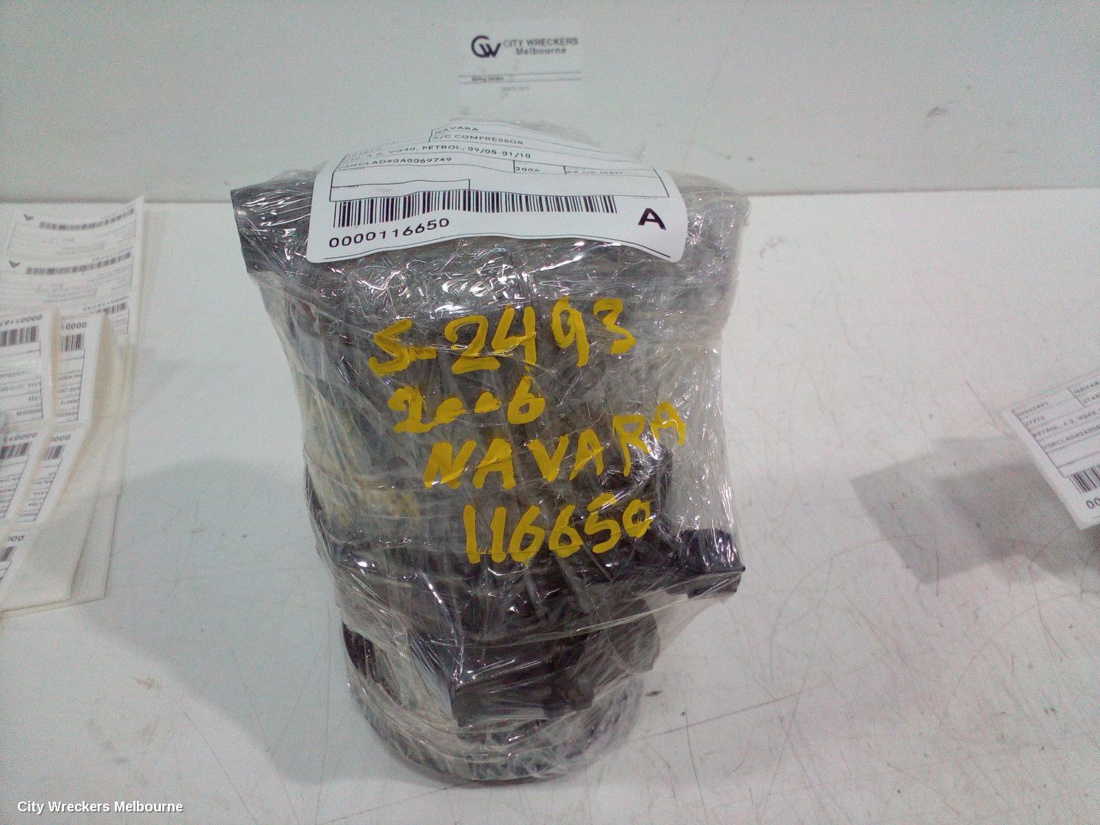 NISSAN NAVARA A/C COMPRESSOR, D40, 4.0, VQ40, PETROL, 09/2005 - 01/2010