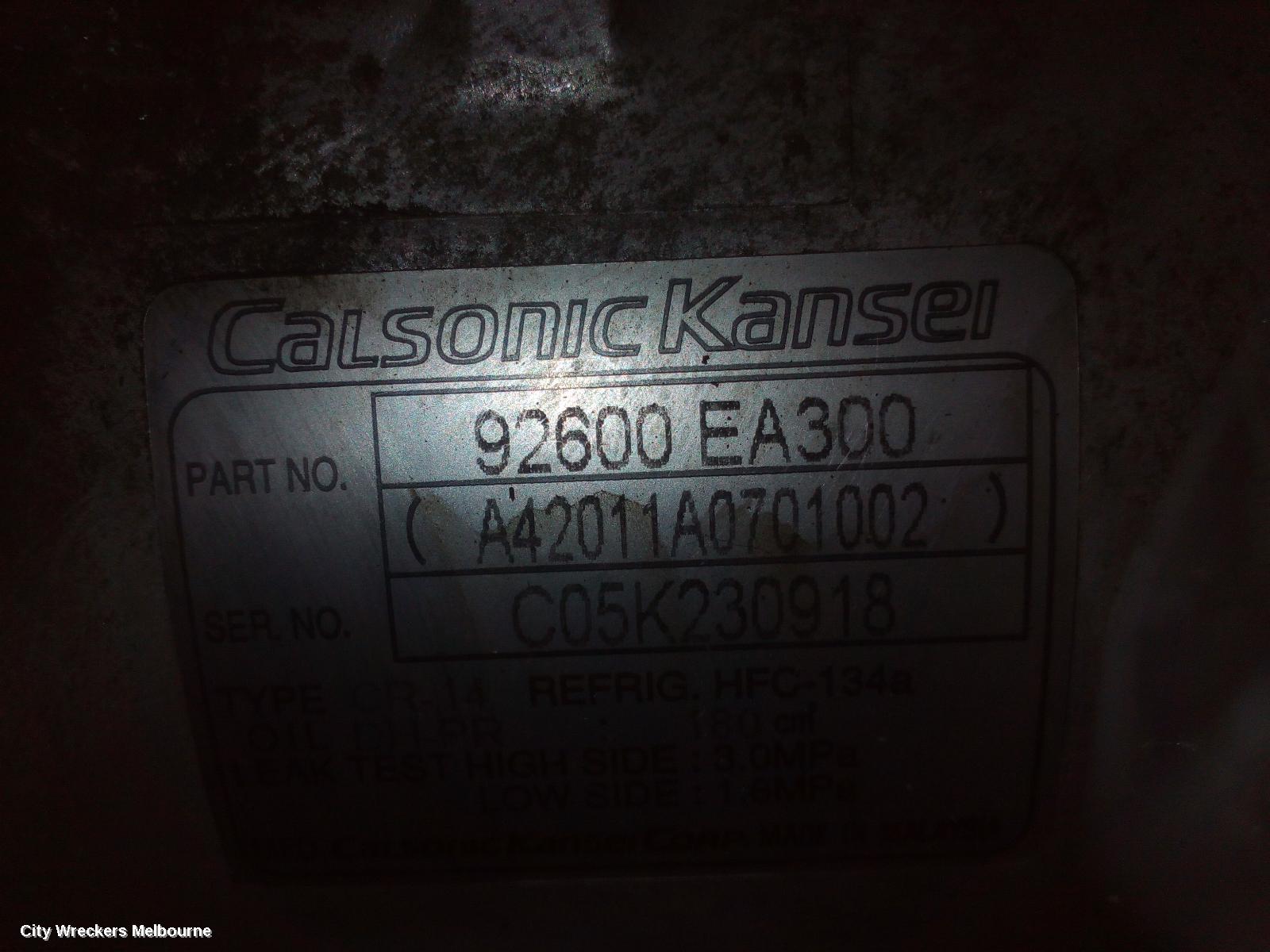 NISSAN NAVARA A/C COMPRESSOR, D40, 4.0, VQ40, PETROL, 09/2005 - 01/2010