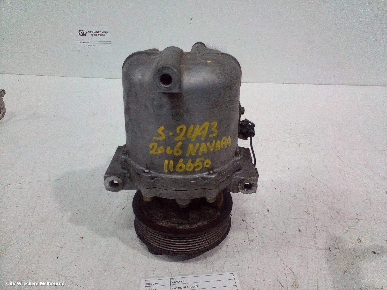 NISSAN NAVARA A/C COMPRESSOR, D40, 4.0, VQ40, PETROL, 09/2005 - 01/2010