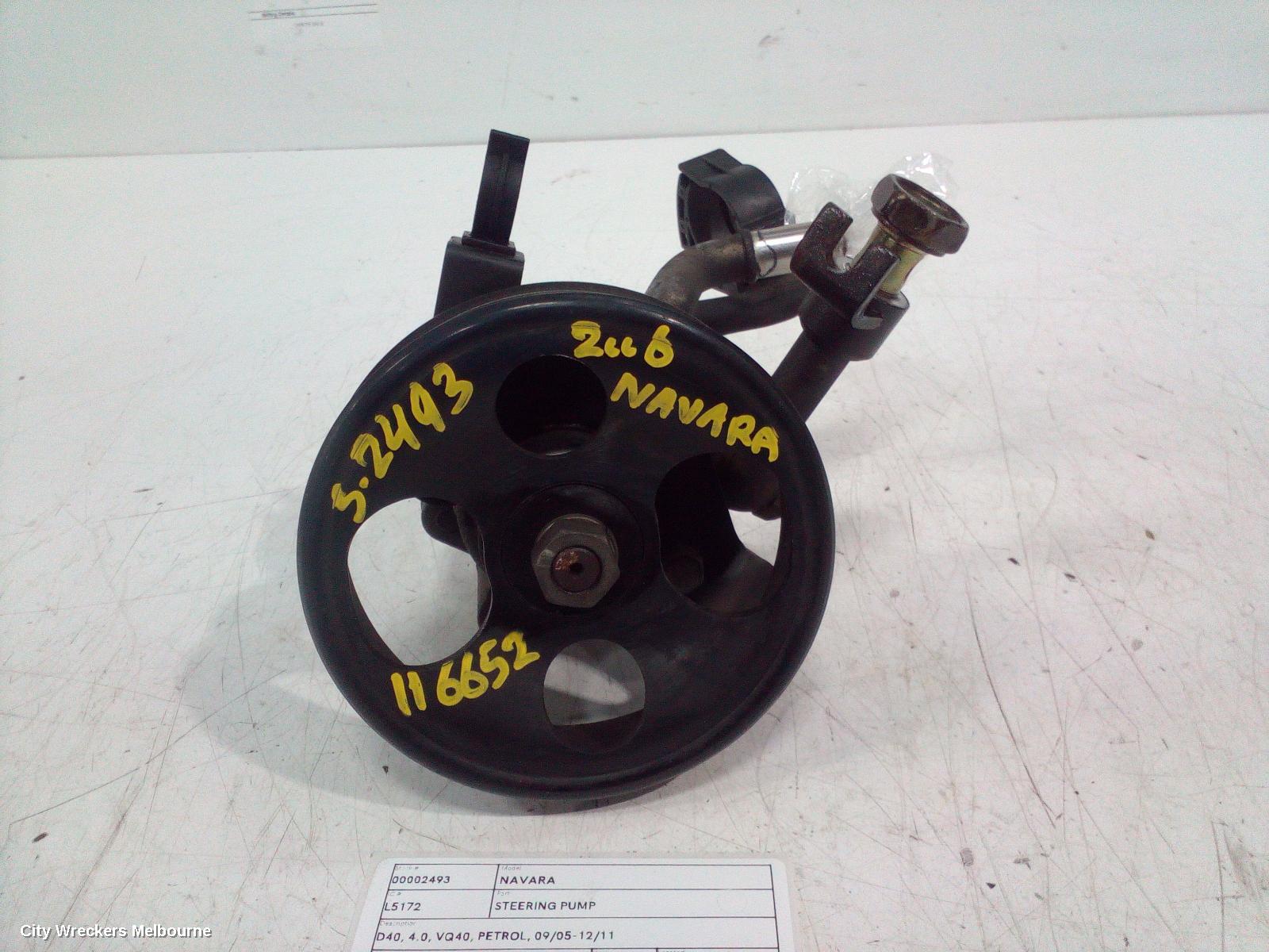 NISSAN NAVARA STEERING PUMP, D40, 4.0, VQ40, PETROL, 09/2005 - 12/2011