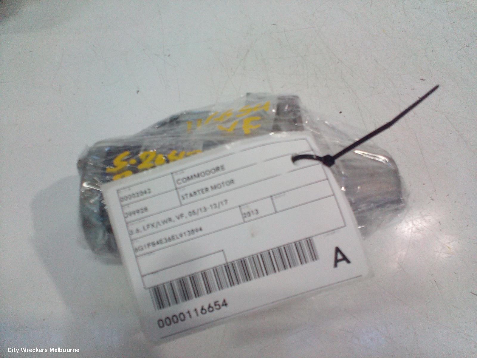 HOLDEN COMMODORE STARTER, 3.6, LFX/LWR, VF, 05/2013 - 12/2017